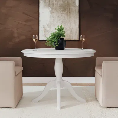 Ashley Linon Landin Pedestal Table In White