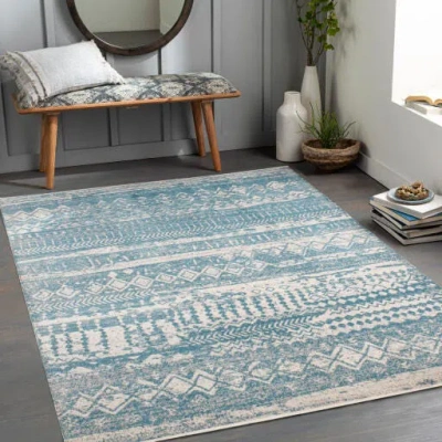 Ashley Livabliss Lavadora Washable Global Abstract Rug In Aqua