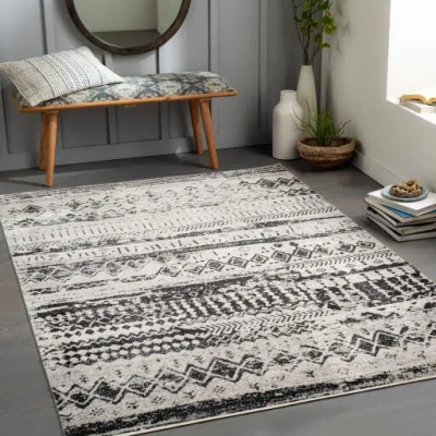 Ashley Livabliss Lavadora Washable Global Abstract Rug In White/gray