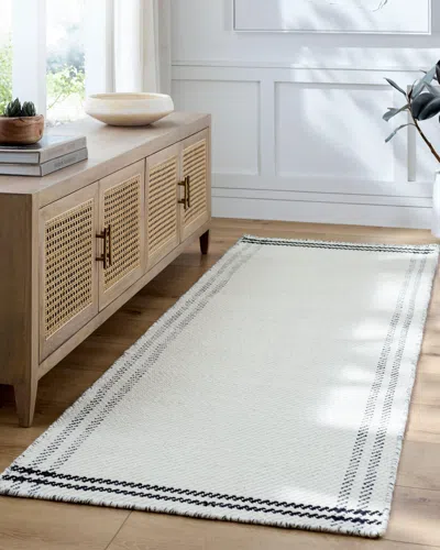 Ashley Livabliss Mardin Boarder Runner Rug In Light Gray/charcoal