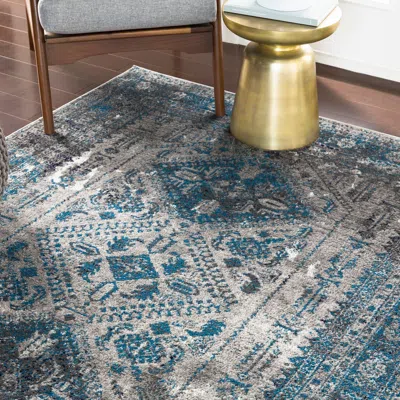 Ashley Livabliss Monte Carlo 5'3" X 7'3" Area Rug In Charcoal/blue