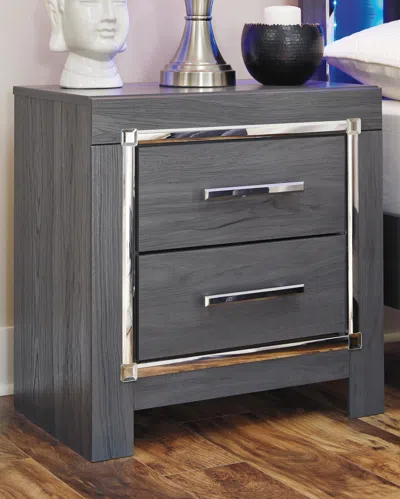 Ashley Lodanna 24" 2 Drawer Charging Nightstand In Gray