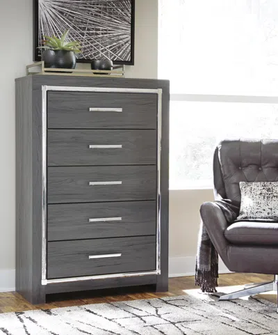 Ashley Lodanna 5 Drawer Chest Of Drawers In Gray