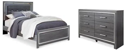Ashley Lodanna Queen Panel Bed With Dresser In Gray