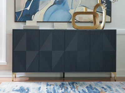 Ashley Loirwick Accent Cabinet In Dark Blue