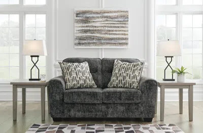 Ashley Lonoke Loveseat In Gunmetal