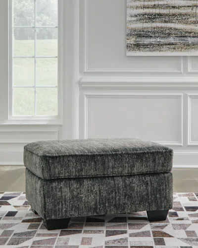 Ashley Lonoke Ottoman In Gunmetal