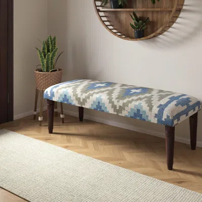 Ashley Lr Home Accent Bench In Blue/sage