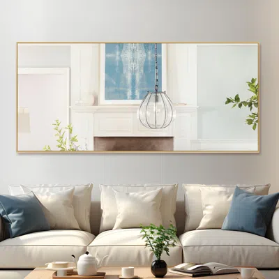 Ashley Luminareview Rectangular Framed Bathroom Wall Mirror In Gold