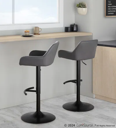 Ashley Lumisource Daniella Bar Height Stool (set Of 2) In Gray
