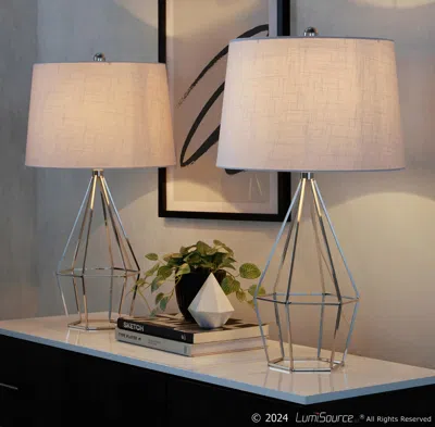 Ashley Lumisource Geo Table Lamp (set Of 2) In Polished Nickel