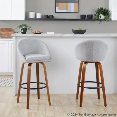 Ashley Lumisource Matisse Bar Height Stool (set Of 2) In Light Gray
