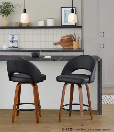 Ashley Lumisource Renee Counter Height Bar Stool (set Of 2) In Black