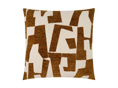 Ashley Luxe Abstract Cutwork Pattern Throw Pillow In Rust