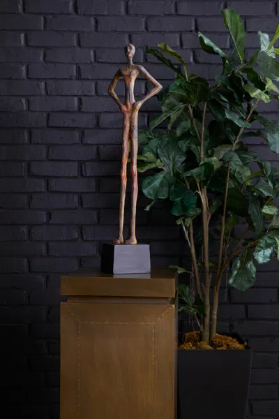 Ashley Luxe Antique Brass Pedestal