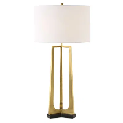 Ashley Luxe Architectural Frame Table Lamp In Brass Finish