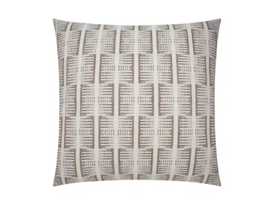 Ashley Luxe Architectural Grid Throw Pillow In Stone