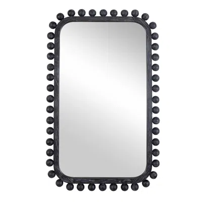 Ashley Luxe Beaded Frame Wall Mirror In Black