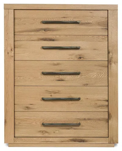 Ashley Luxe Bracken 5 Drawer Chest Of Drawers In Light Brown