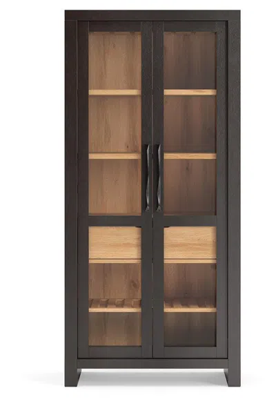 Ashley Luxe Bracken Display Cabinet In French Black/light Brown