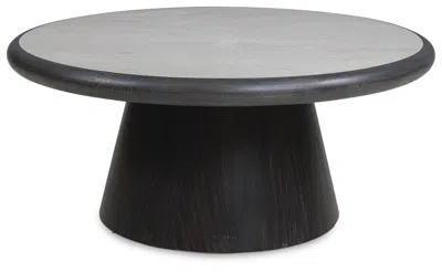 Ashley Luxe Bracken Round Cocktail Table In French Black