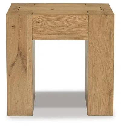Ashley Luxe Bracken Square End Table In Light Brown