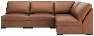 Ashley Luxe Calden Leather 4-piece Modular L-shaped Sectional In Caramel