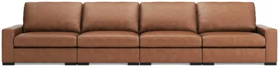 Ashley Luxe Calden Leather 4-piece Modular Sectional In Caramel