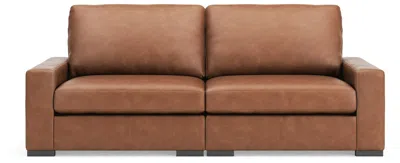 Ashley Luxe Calden Leather Modular 2-piece Sectional Sofa In Caramel