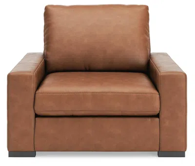 Ashley Luxe Calden Leather Oversized Chair Leather In Caramel