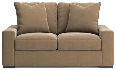 Ashley Luxe Calden Velvet Loveseat In Sable