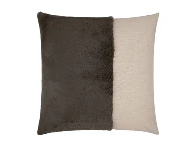 Ashley Luxe Contrast Panel Throw Pillow In Gray/brown