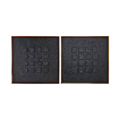 Ashley Luxe Geometric Canvas Wall Art (set Of 2) In Black