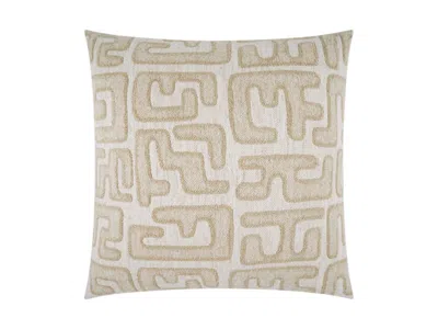 Ashley Luxe Geometric Motif Throw Pillow In Linen