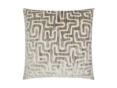 Ashley Luxe Labyrinth Pattern Throw Pillow In Linen