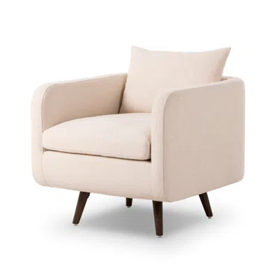 Ashley Luxe Natural Linen Swivel Accent Chair In Cream