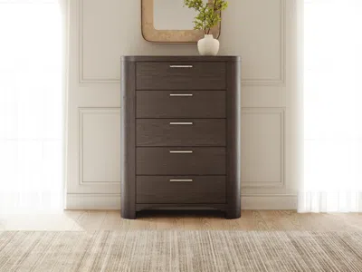 Ashley Luxe Neo 5 Drawer Chest Of Drawers In Rich Brown