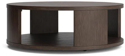 Ashley Luxe Neo Round Coffee Table In Rich Brown