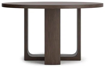 Ashley Luxe Neo Round Dining Room Table In Rich Brown