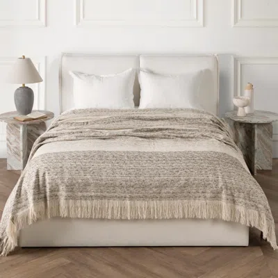 Ashley Luxe Ombre Throw Blanket In Brown