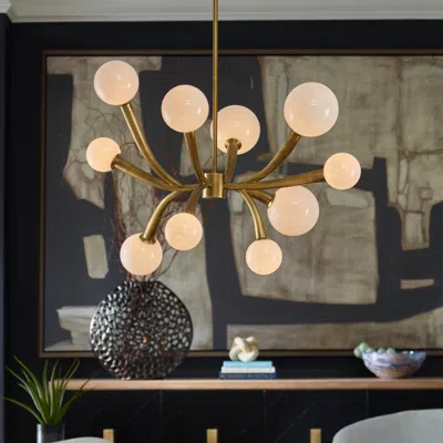 Ashley Luxe Orb Chandelier In White/gold