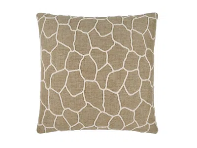 Ashley Luxe Organic Pattern Throw Pillow In Wheat