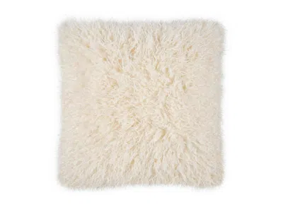 Ashley Luxe Plush Pile Throw Pillow In White