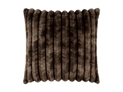 Ashley Luxe Plush Textured Throw Pillow In Mocha