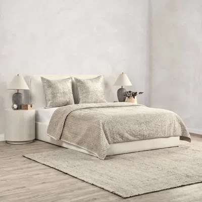 Ashley Luxe Quilted Velvet Euro Sham In Pebble