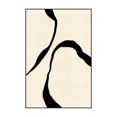 Ashley Luxe Ribbon Line Composition Giclée Canvas I In Black/beige