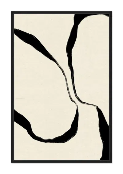 Ashley Luxe Ribbon Line Composition Giclée Canvas Ii In Black/beige