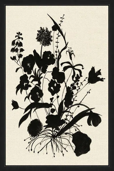 Ashley Luxe Silhouetted Wildflowers Giclée Canvas I In Black/beige