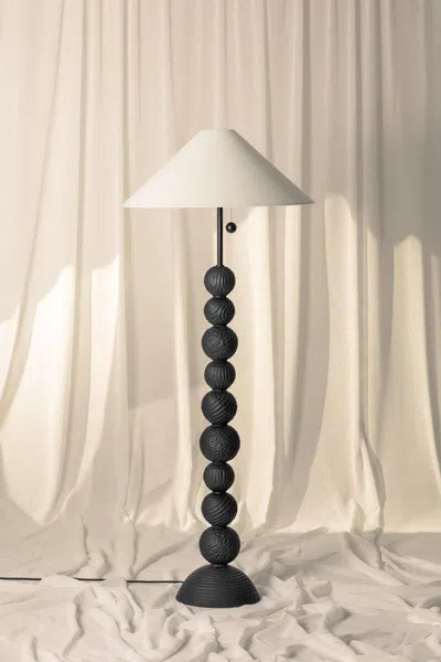 Ashley Luxe Stacked Sphere Floor Lamp In French Silver Finish