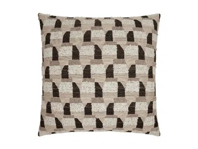 Ashley Luxe Stepped Block Pattern Throw Pillow In Domino